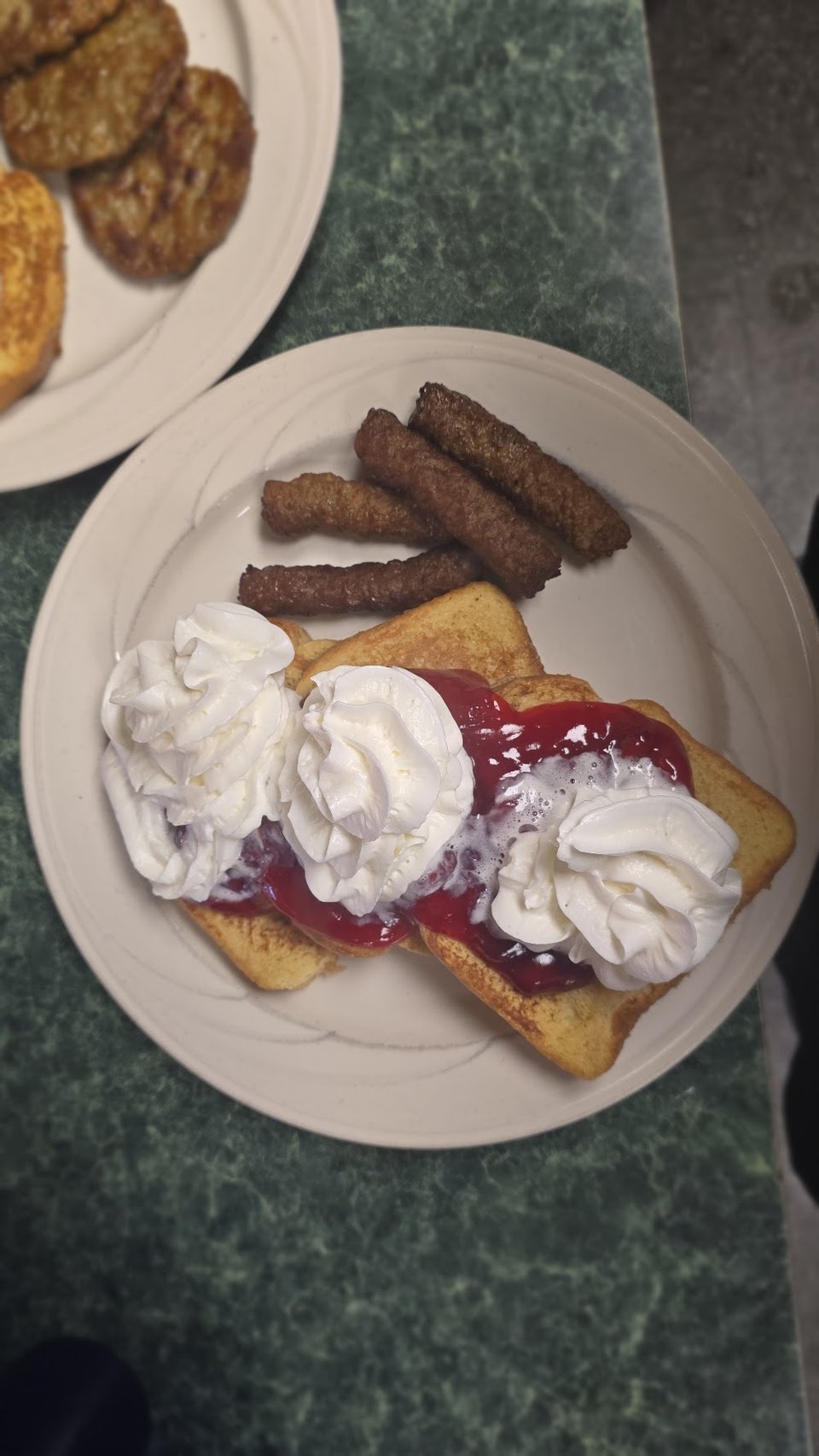 Printed diner menu showing lunch and breakfast choices.