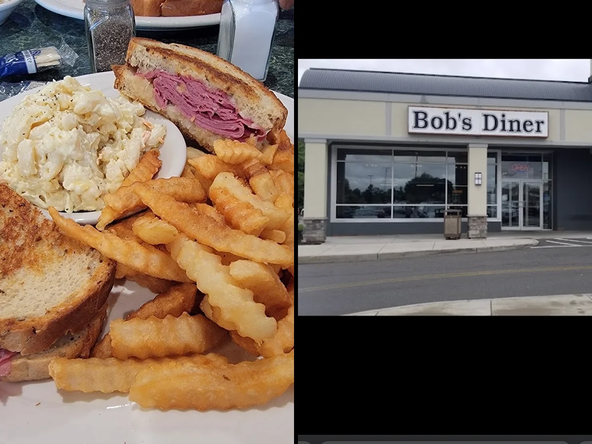 Classic diner tables with simple sandwich plates.